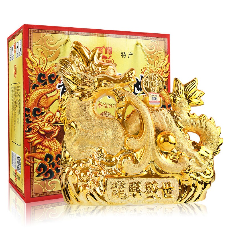 白酒龙腾盛世酒53度1500ml清香型原浆名酒纯粮食老酒高档礼盒整箱