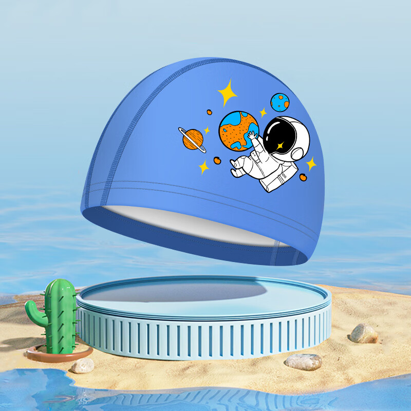 ing儿童泳帽男童女童防水时尚可爱不勒头女孩夏卡通图案小孩pu游泳帽