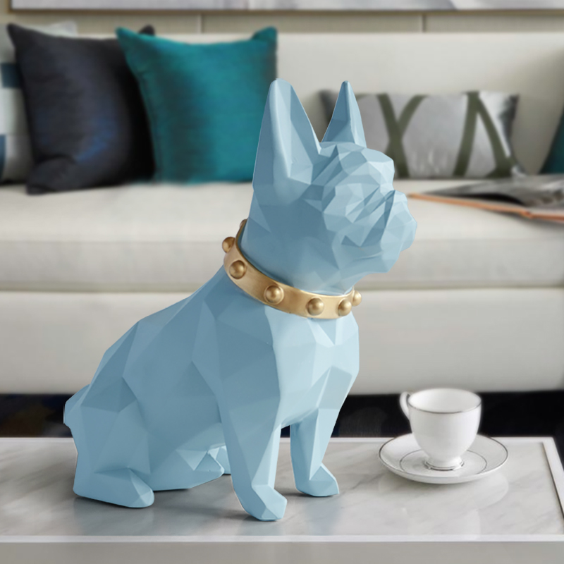 北欧几何立体小狗摆件家居轻奢招财狗客厅茶几电视柜摆设玄关酒柜桌面