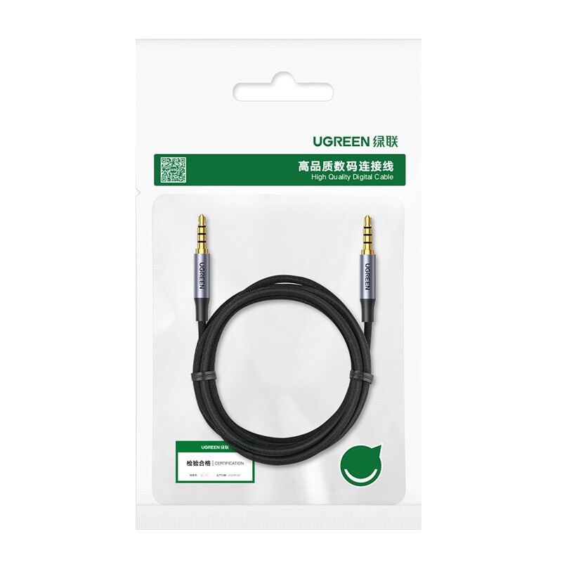 綠聯(lián)（UGREEN） 直播連接線 四節(jié)公對(duì)公3.5mm音頻線伴奏線 四芯錄音音頻線 適用聲卡手機(jī)唱吧 1.5米