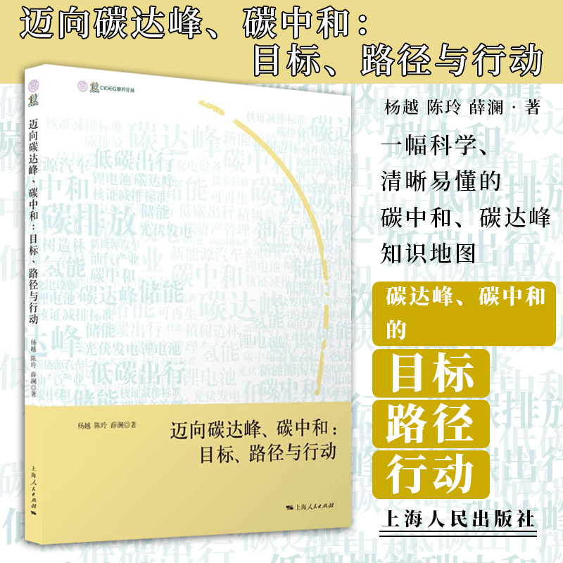 迈向碳达峰、碳中和：目标、路径与行动 杨越，陈玲，薛澜 著 科学与自然环境学书籍