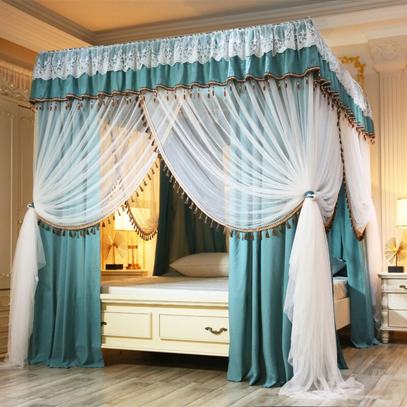 0米床幔欧式宫廷婚庆蚊帐双人加大床加厚加密家用蚊帐 帐幔式蚊帐