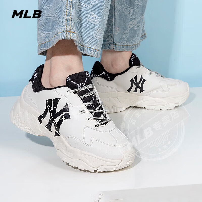 美职棒(mlb)旗舰官网 男女老爹鞋情侣鞋子ny老花鞋厚底增高休闲鞋子款