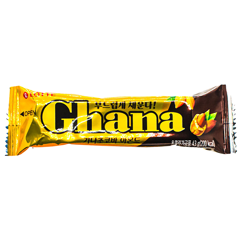 LOTTE乐天杏仁夹心巧克力棒韩国进口儿童零食伴手礼生日礼物43g*4支