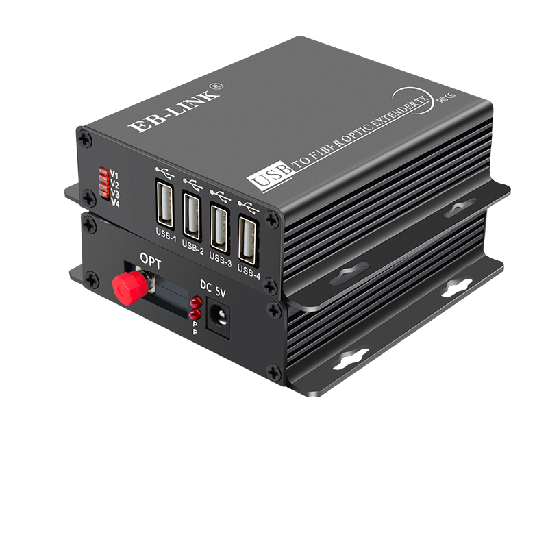 EB-LINK USB 2.0光端機(jī)轉(zhuǎn)光纖信號放大器分配器單模FC接口1進(jìn)4出KVM延長器收發(fā)器