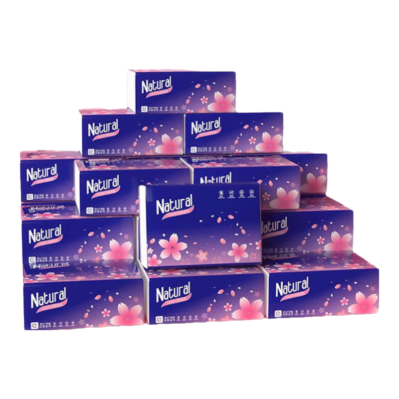 【真实惠】樱花原木抽纸餐巾纸面巾纸卫生纸家庭装实惠装 樱花原木抽纸 5层 240张*1包