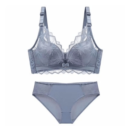 黛安芬乳胶文胸套装性感蕾丝聚拢女士本命年内衣小胸罩收副乳结婚 黑