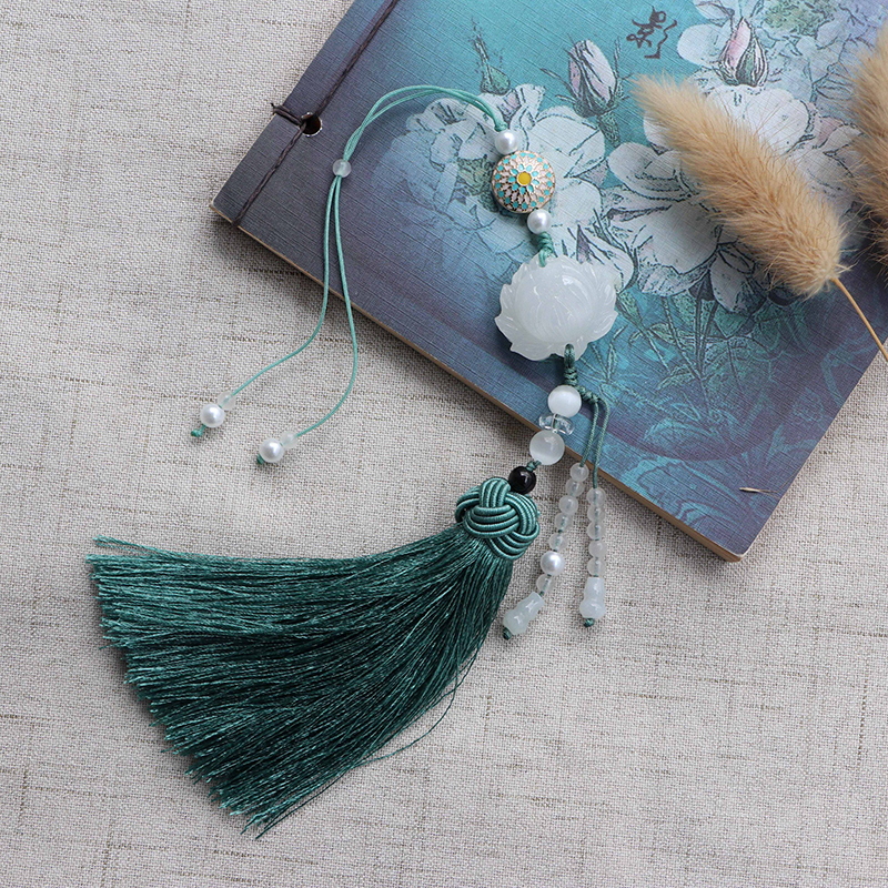 冬灼【生日礼物】灰朱云原创莲花手工中式旗袍压襟 汉服禁步复古典流