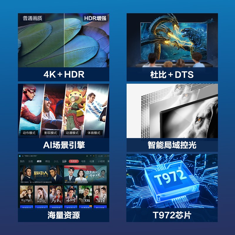 TCL FFALCON雷鸟 S315C AI智能 4K超高清 智能局域控光 全面屏 液晶平板电视机 43英寸 43S315C 新极客青春版