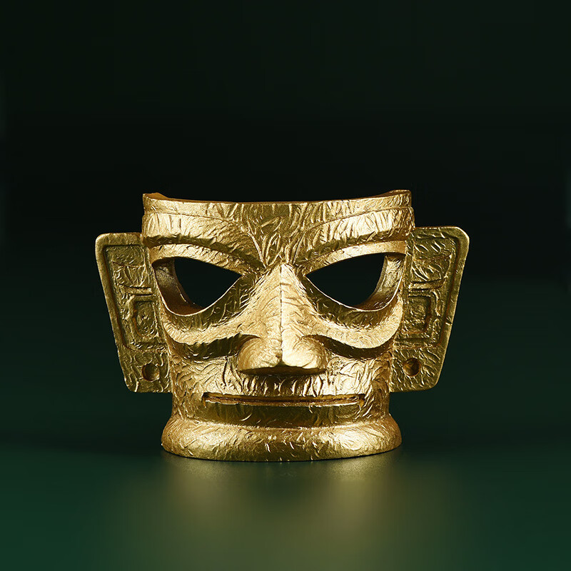 三星堆冰箱贴文创纪念金面立体面具冰箱贴礼品礼物朋友老师 金面立体