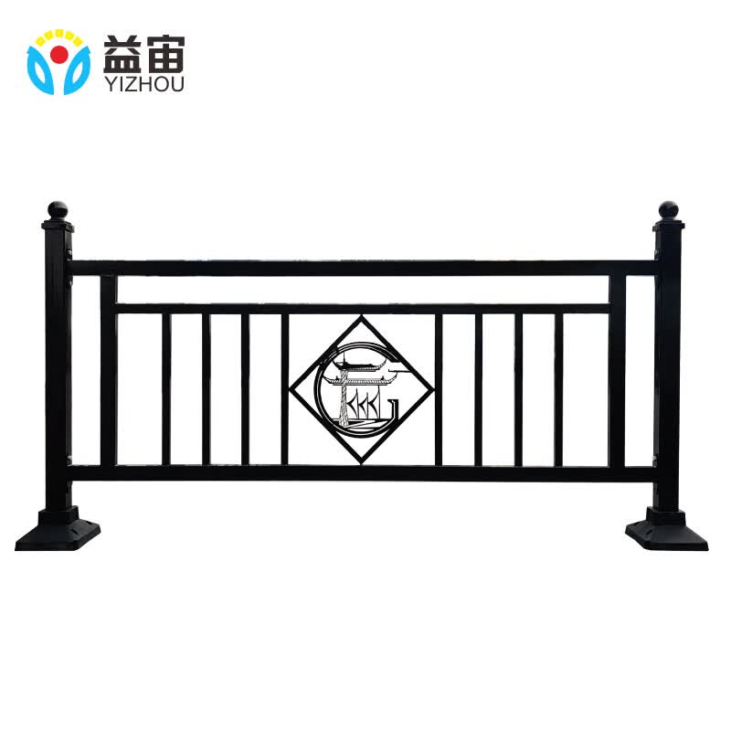 益宙 定制发光中国梦市政道路灯光护栏公路交通隔离栏锌钢马路栏杆