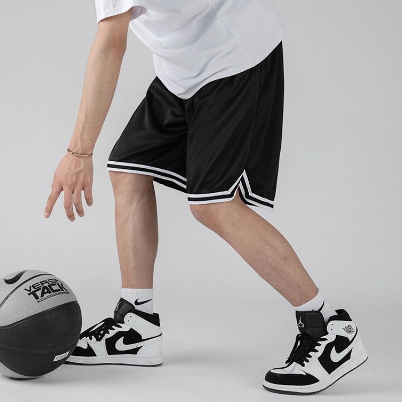 M21夏季新款美式篮球休闲短裤男女生训练健身运动跑步中裤宽松五分裤织带短裤 M