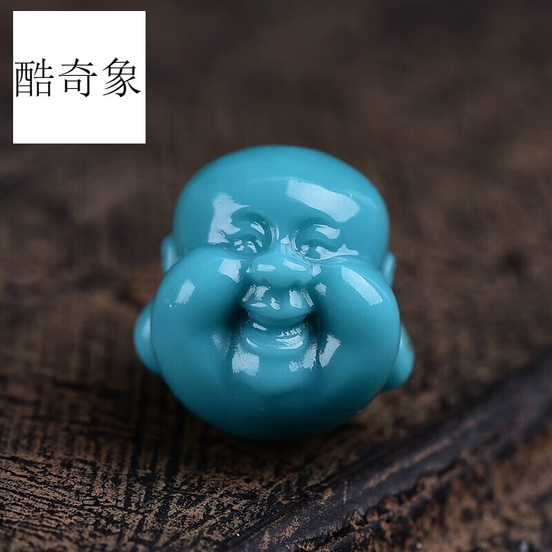 酷奇象(kuqixiang) 湖北原矿绿珠 吊坠弥勒佛小配饰佛头 原石雕件男女
