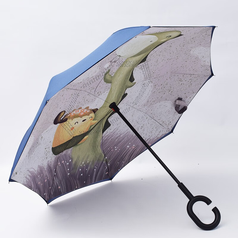 湿伞防风多图案男女儿童晴雨伞碰击布动物图雨伞 儿童动物反向伞-恐龙