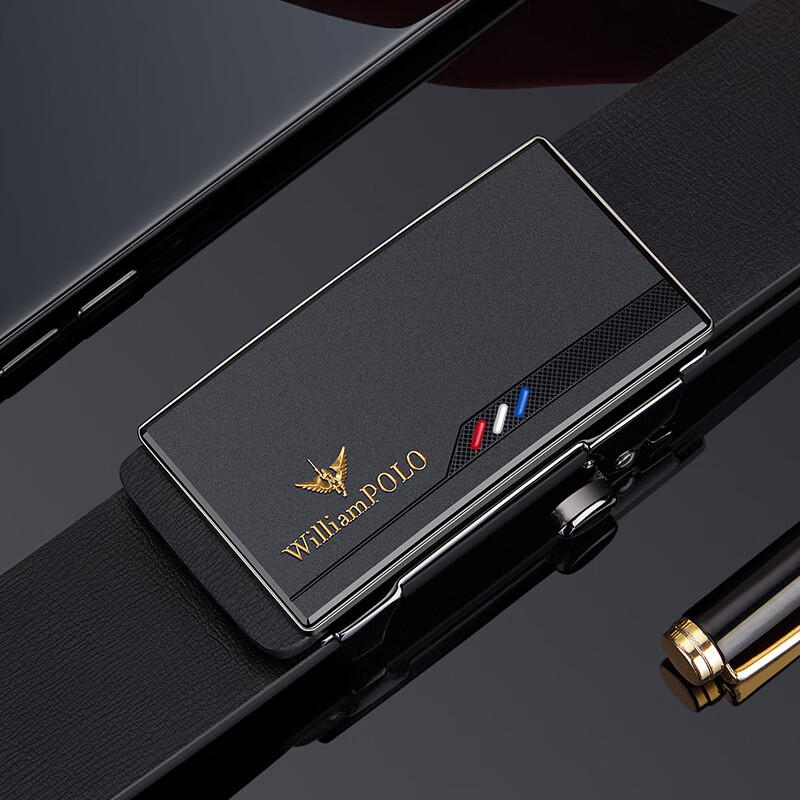 williampolo保罗皮带男士真皮无牙内穿式腰带2023新款商务休闲百搭纯