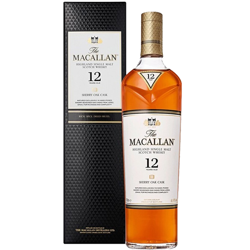 麦卡伦（MACALLAN）麦卡伦（ Macallan）单一麦芽苏格兰威士忌12年 雪莉单瓶700ml
