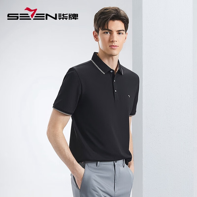 柒牌【5A抗菌2A防螨】短袖男polo衫春夏薄款商务休闲翻领上衣