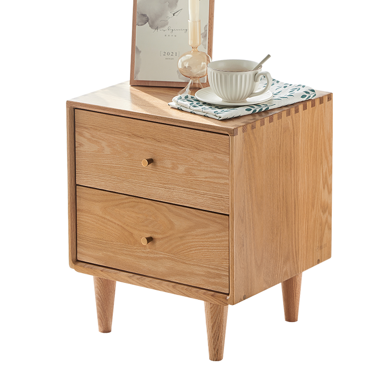 原始原素 实木床头柜 简约现代北欧卧室床边柜储物柜收纳柜 JD-1182