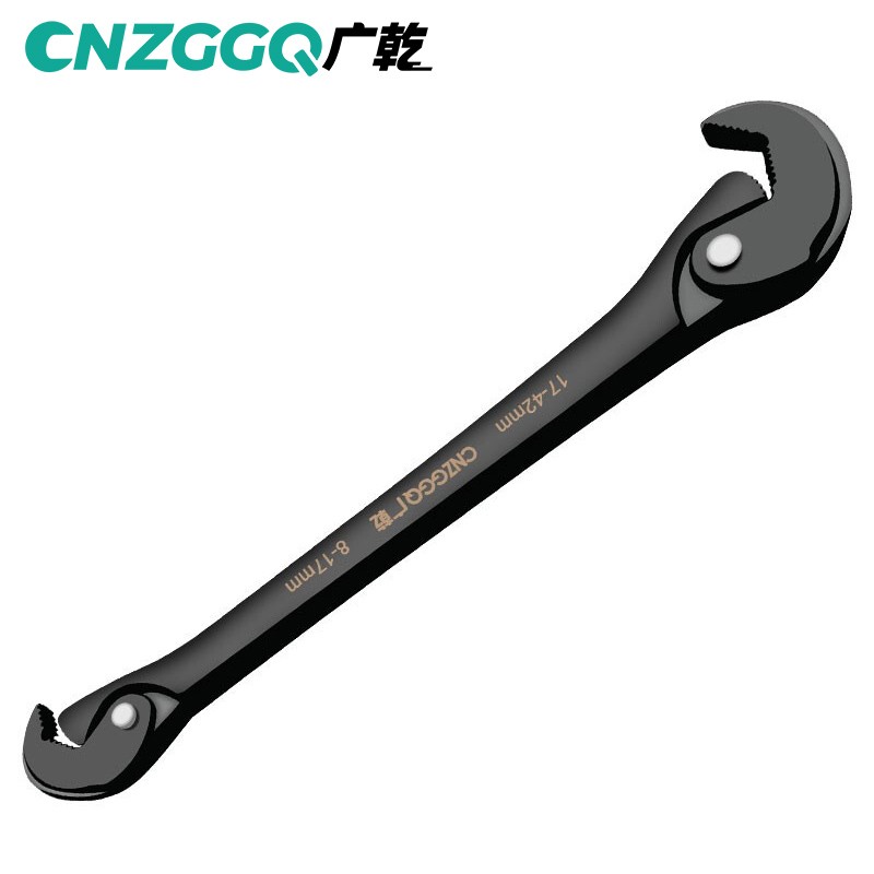 广乾免调节二合一万能扳手8-42mm活口扳手卫浴水管钳龙头通用工具大号