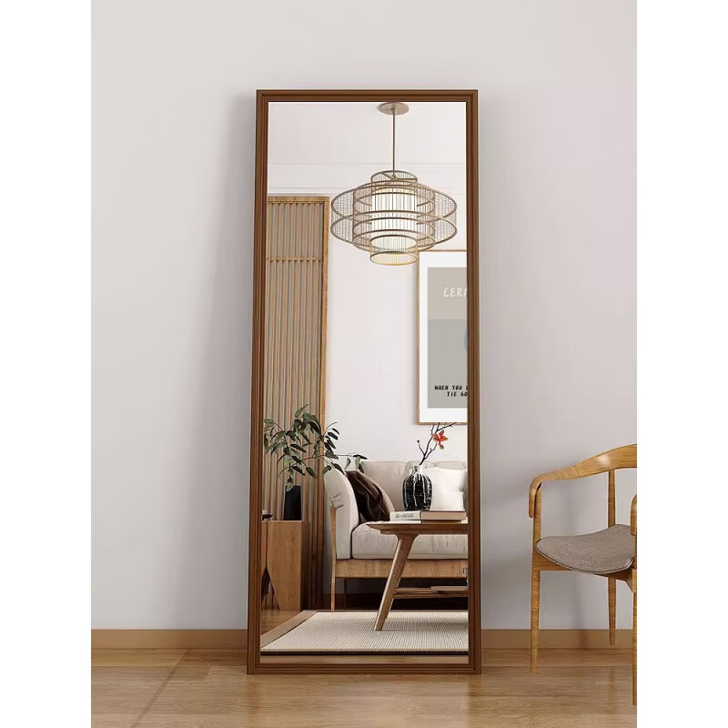 创京懿选入户门镜子日式复古全身穿衣镜子家用客厅装饰试衣镜立体化妆