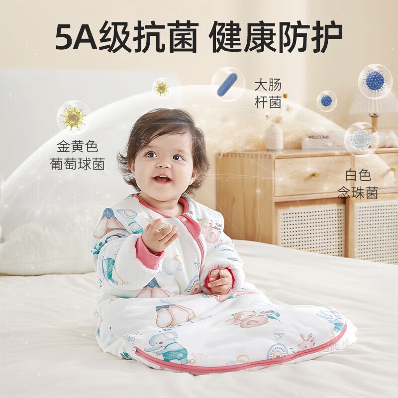 贝肽斯睡袋婴儿秋冬恒温新生儿童宝宝睡袋一体式防踢被惊跳包被衣连体2 飞驰 春秋双层-感温(20-26℃) S码建议身高55-70cm 年龄0-9个月