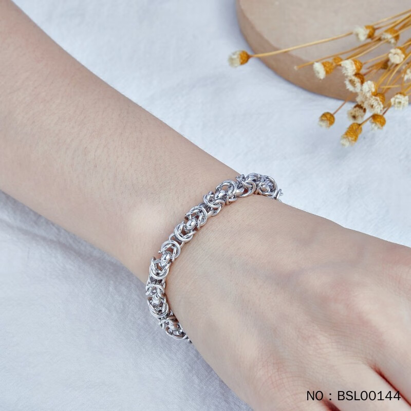 rastamanpt950铂金龙头四方泰国链男士手链 白金时尚潮男大方霸气手链