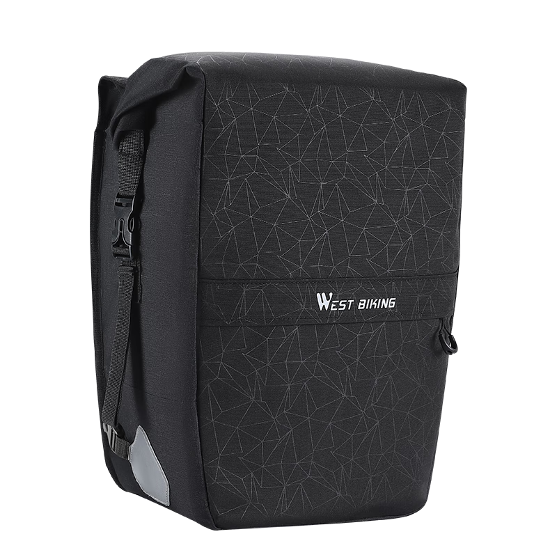西骑者（WestBiking）自行车包后货架驮包大容量多功能可折叠驼包单车长途旅行尾包 黑色【29L】