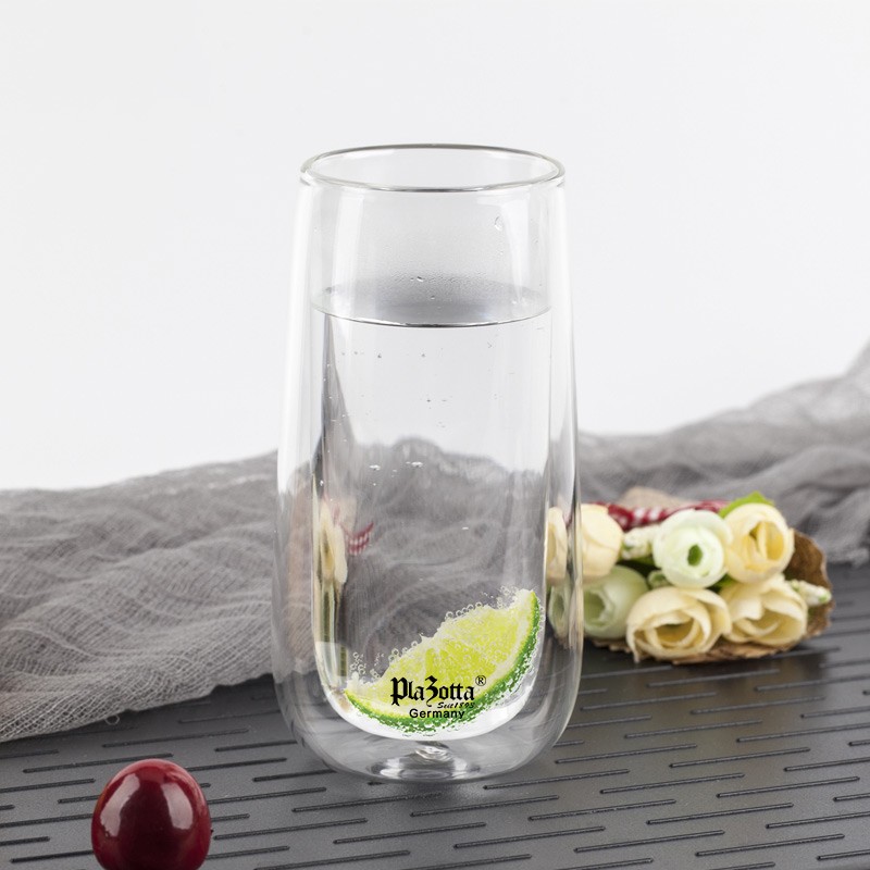 plazotta seit 1893德国 直身双层玻璃杯高硼硅玻璃茶杯防烫透明双层