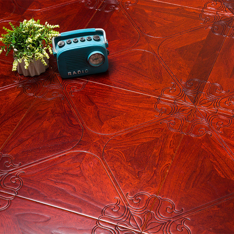 复合地板多层实木拼花榆木背景墙客厅卧室15mm地热地暖 8847红木色 1