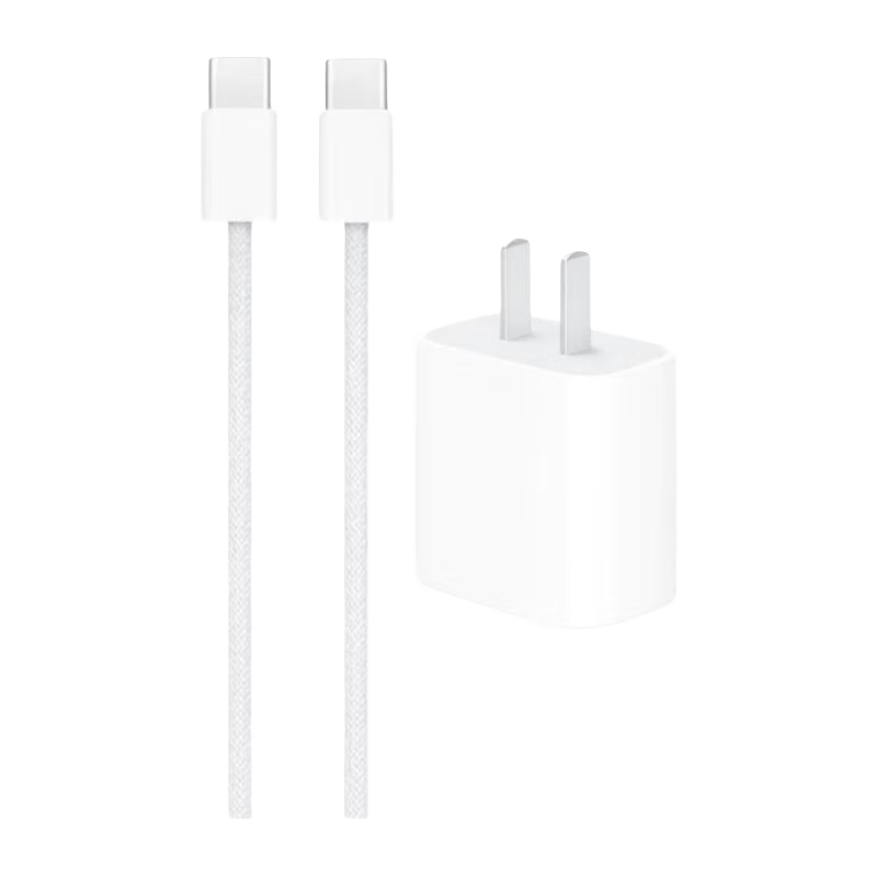 APPLE苹果原装15数据线iphone15充电线15promax充电头ipadpro/Air4/5mini6快充线双头Type-C编织线 20W充电器+双头USB-C编织线1米