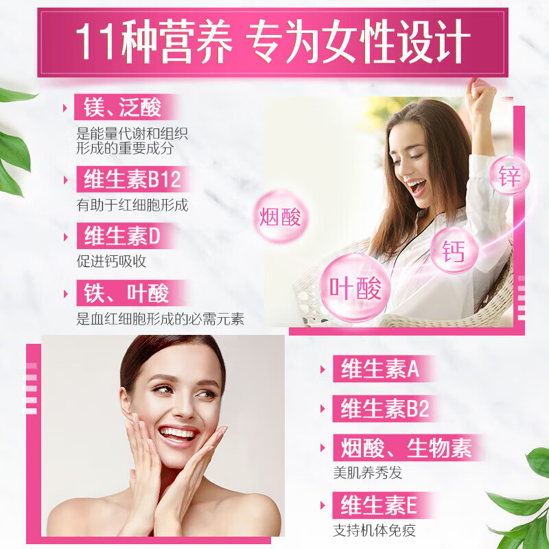 Swisse斯维诗 多种维生素矿物质片 蓝帽认证「联盟专享」 【女士复合维生素】1.33g/片*90片*1瓶