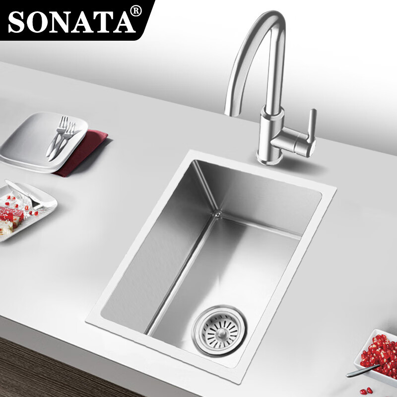 阿萨斯不锈钢水槽厨房家用洗菜盆水槽单槽吧台小号淘菜盆不锈钢304