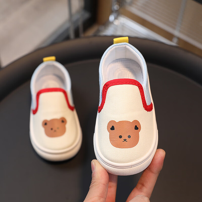 新款儿童帆布鞋男女童布鞋童鞋宝宝室内鞋子xzx 米熊 20码鞋内长12