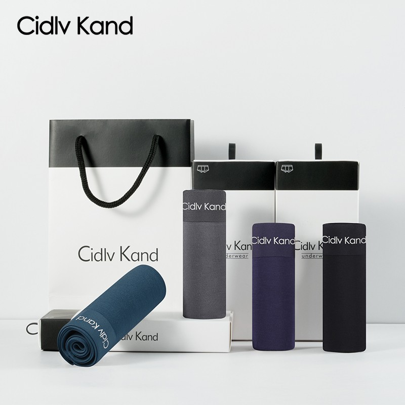 Cidlv kand男士内裤男莫代尔冰丝无痕抑菌四角裤透气宽松柔软平角秋冬夏款 【莫代尔】A10CK品牌专柜 纯色 4条 3XL (160-185斤)