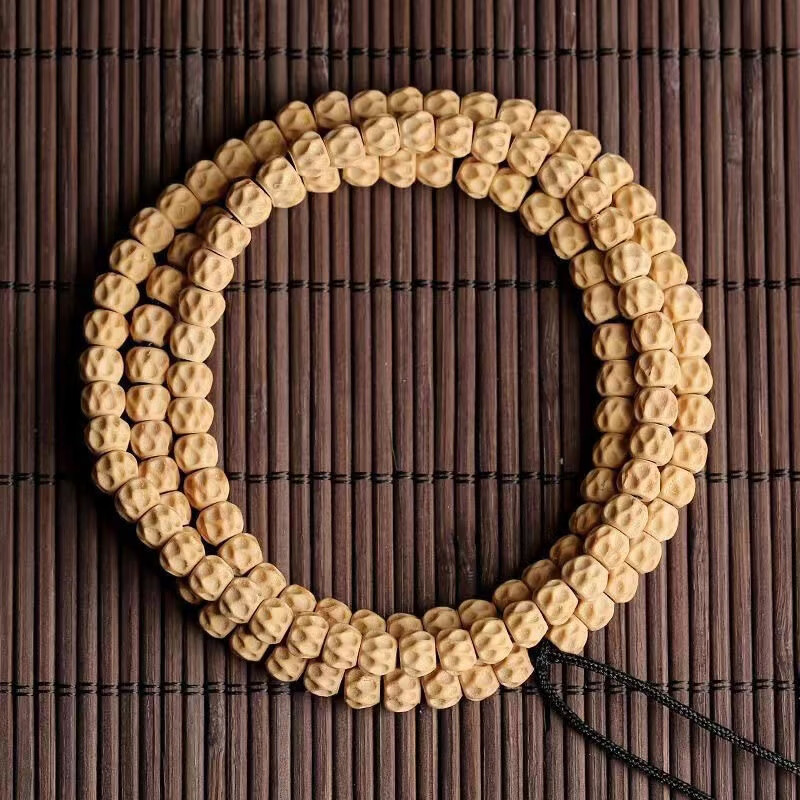 xpela 毕业级热振寺百香籽手串雕刻陨石坑原籽藏式高密柏香籽108颗