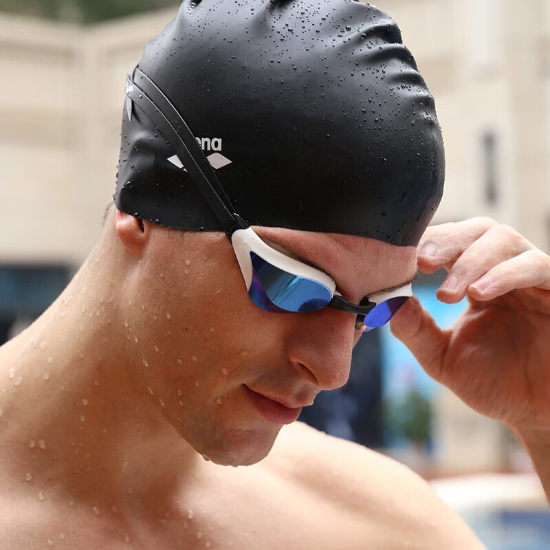 阿瑞娜（arena）泳镜进口专业竞赛高清防雾防水镀膜游泳眼镜男女士通用 蓝白镀膜【进口带镜盒】