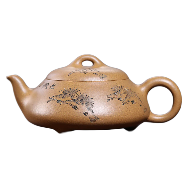 名壺秋月宜興紫砂壺金林傳砂漢棠石瓢全手工九鱖圖功夫茶具紫砂泡茶壺自用 金林傳砂 200cc