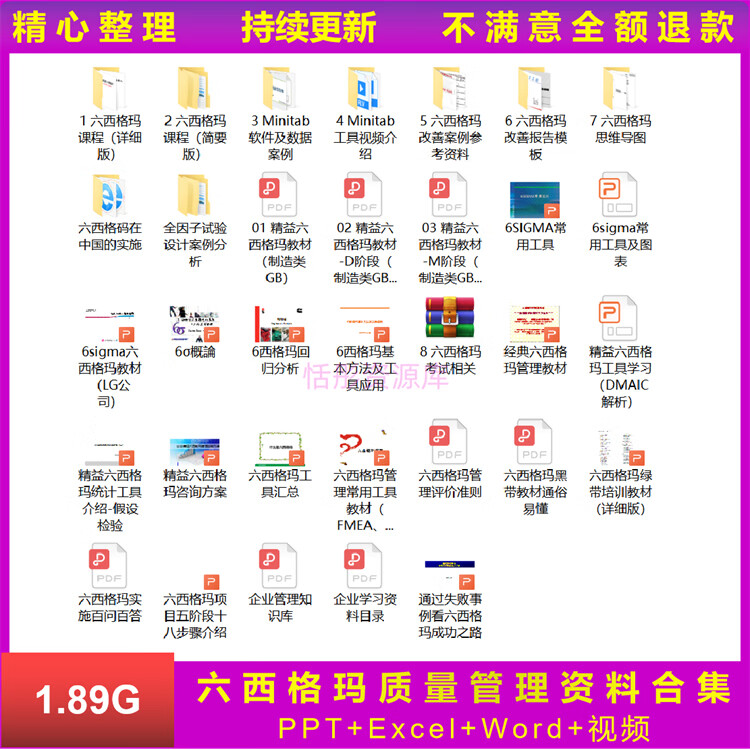 精益六西格玛质量管理资料minitab培