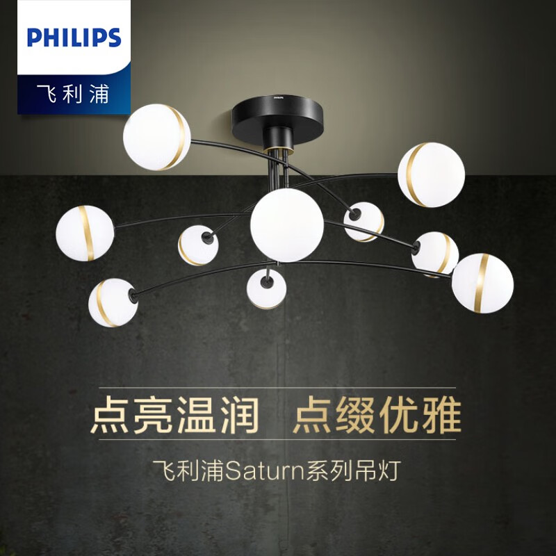led客厅吊灯轻奢主灯10头现代简约法式灯4头saturn 【4头餐吊灯】 36w