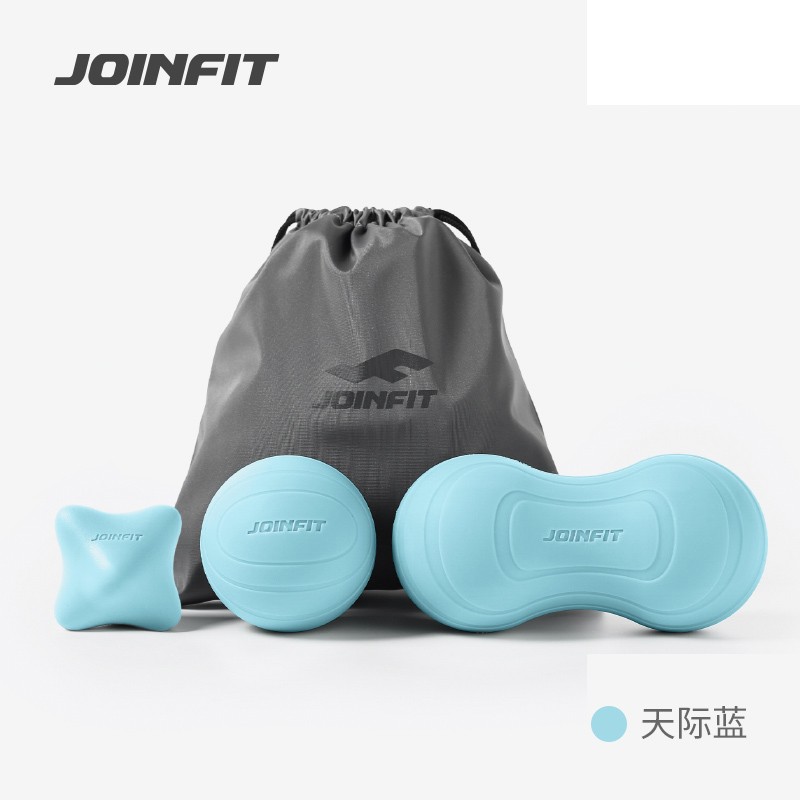 JOINFIT按摩球套装脊椎肩颈部肌肉放松按摩球健身脚底筋膜球 蓝色花生按摩球+按摩球+筋膜六角球