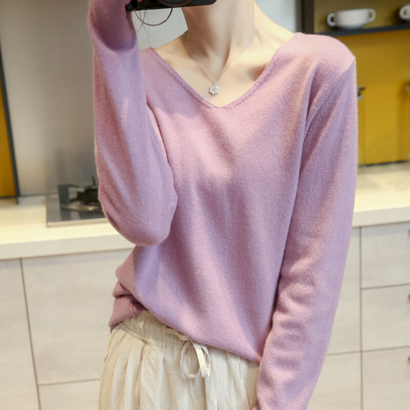 浅秋宽松毛衣女2022春秋新款百搭常规毛衣女宽松韩版针织内搭 驼色 s