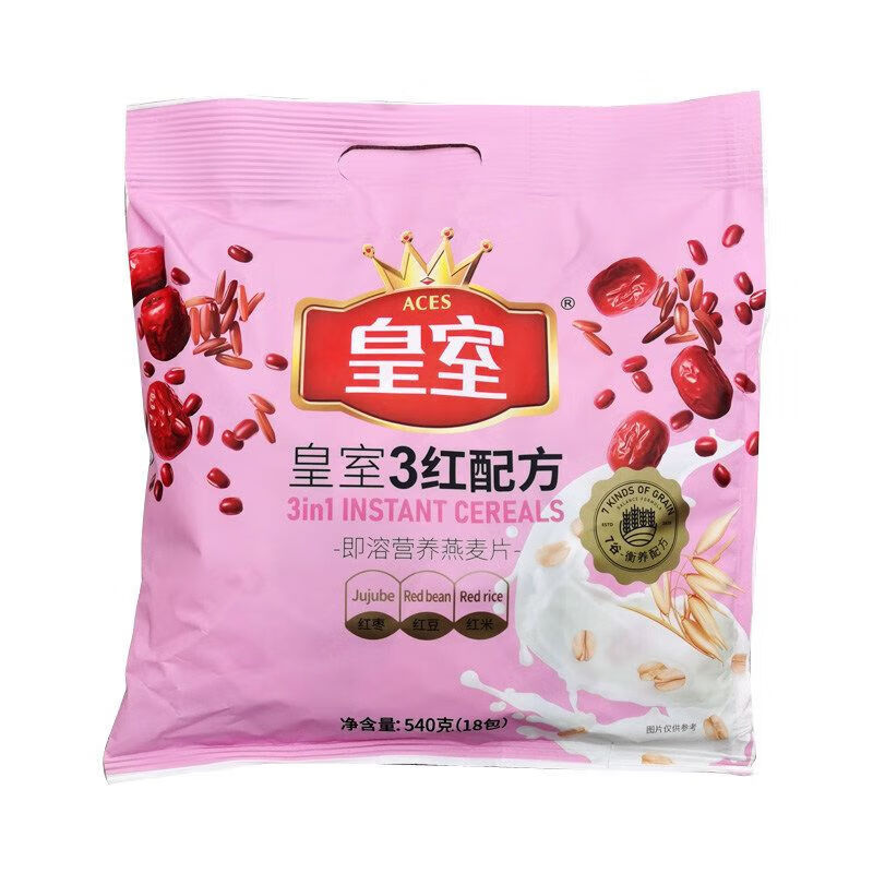 皇室(aces)麦片奶香味老包装早餐冲饮即食燕麦片营养小包装 (红糖红枣