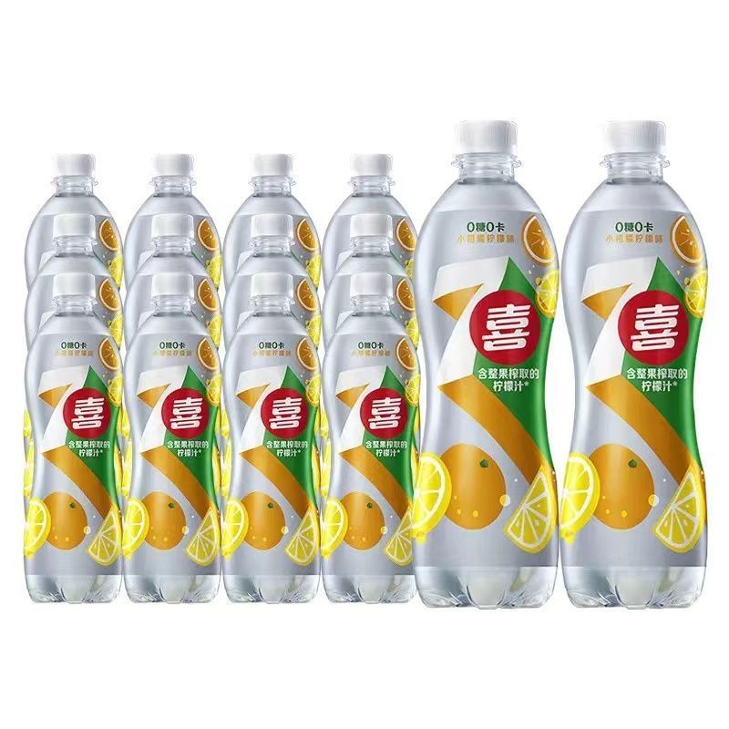 茗仟七喜小柑橘600ml*12瓶装碳酸饮料0卡肪碳酸饮料 七喜小柑橘600ml*