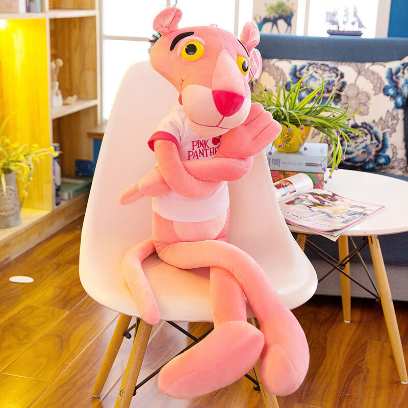 DISNEY迪士尼粉红豹公仔毛绒玩具顽皮豹玩偶粉色布娃娃生日礼物送女生 豹 粉红T恤款 160cm(1.1kg)