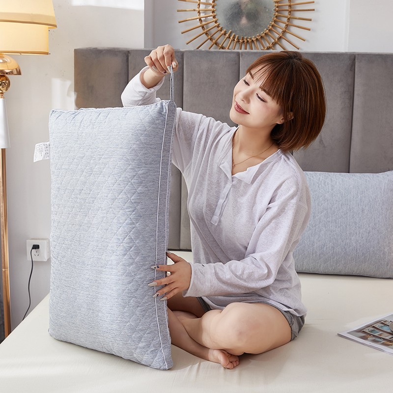 南极人枕头男士专用枕芯成人一对单人酒店硬枕头芯单个高枕不塌陷不变形 水洗棉热熔枕-浅灰 48x74cm【单只装】