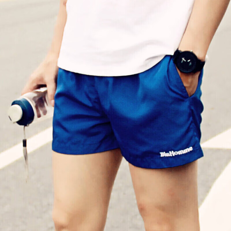 YC 短裤男夏季男士运动裤宽松短裤沙滩裤薄款热裤裤衩男K001 蓝色 均码