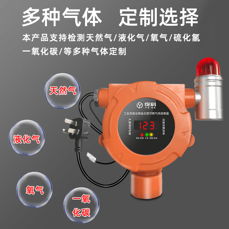 立可安燃气报警器3C消防商用餐饮厨房液化气丙烷煤气罐泄漏自动切断阀 小餐饮燃气探测报警器