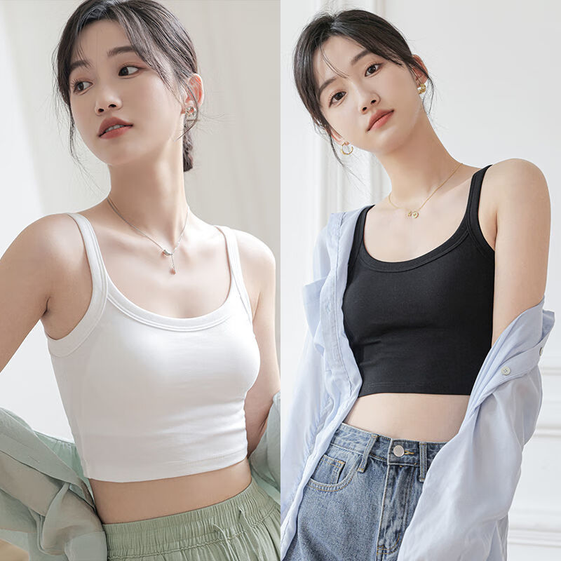 云雁细锦发育期胸罩秋冬少女美背可外穿内搭美背吊带小背心女外穿夏季