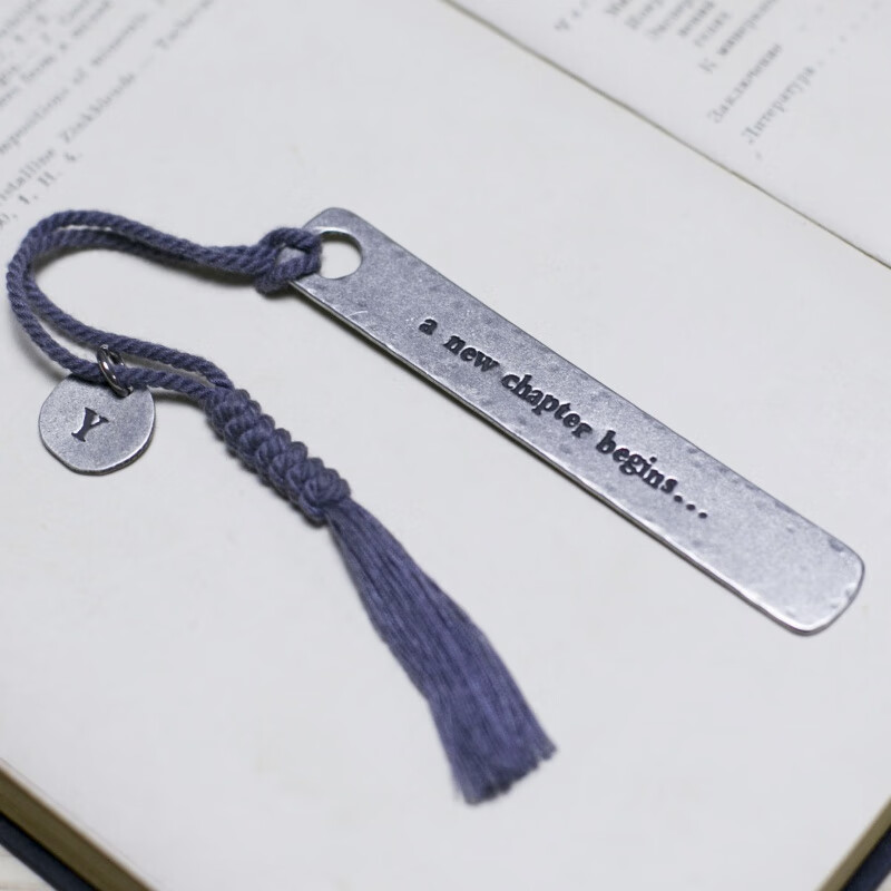 星期树黄锡手工书签英文文艺金属刻字情侣礼物十年锡婚礼物吊坠字母 a