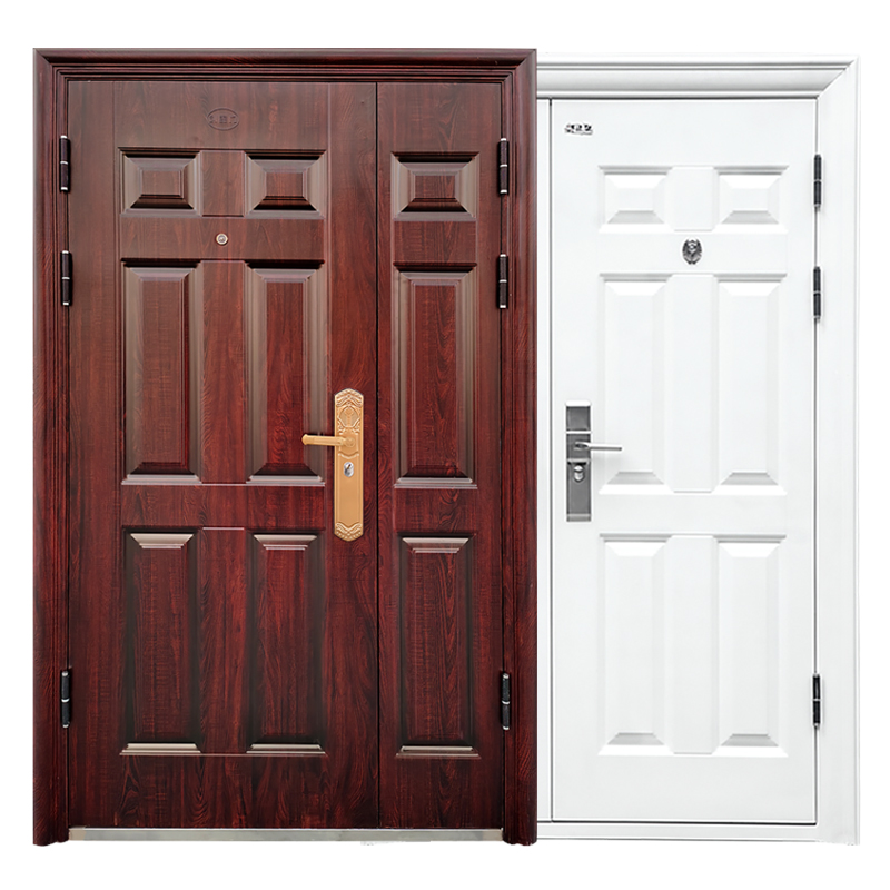 防盗门子母门进户门办公室安全门双开门大门别墅房门入户门可定制 驼
